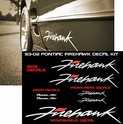 Pontiac Firebird Firehawk Decal Set SLP Formula Trans Am WS6 LS1 LS6 Ram Air • $89.95