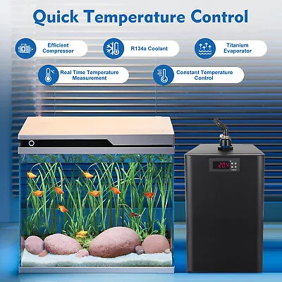 Aquarium Chiller 1/10HP Fish Tank Water Cooler For Hydroponics System 42 Gallon • $160.55