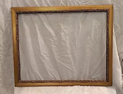 Vintage Decorative Gold Wood Picture Frame Holds 22  X 28  • $19.99