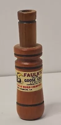 Vintage FAULK'S CH-44 Wood GOOSE CALL Sm4 55 • $20