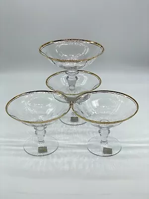 Mikasa JAMESTOWN (GOLD TRIM) Round Compote/Desert Dish Set Of 4 EUC • $75