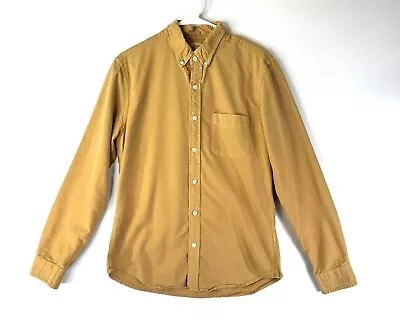 J Crew Mustard Yellow Button Down Shirt Vintage 100% Cotton Slim Size M • $19.99
