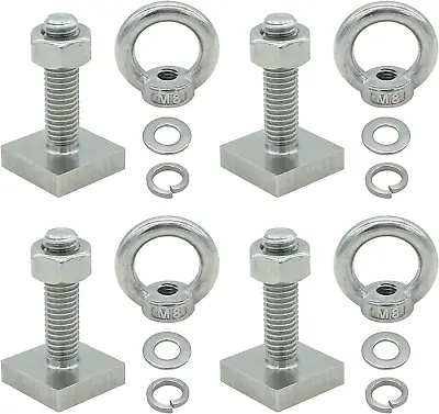 4 Count T-Bolts For Roof Rack M8 Female Thread Lifting Eye Nut With T-Slot Bolt • $20.24
