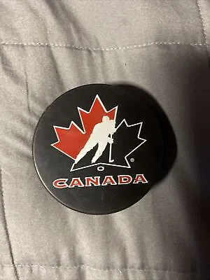 Team Canada Red Black & White Maple Leaf Bauer Hockey Puck • $14