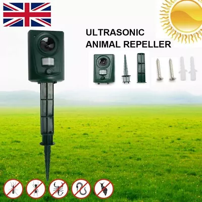 Battery Ultrasonic Garden Deterrent Repeller Animal Bird Cat Scarer Pest Dog Fox • £11.99