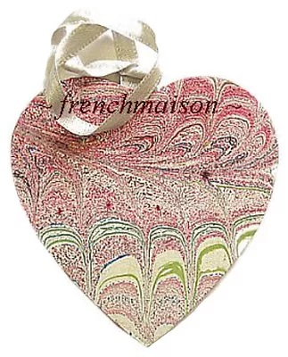 ITALIAN Venetian Venice HANDMADE MARBLEIZED PAPER HEART Christmas Tree Ornament • $35