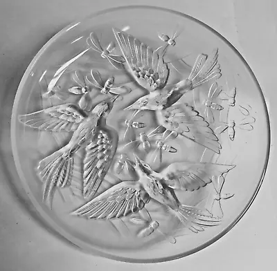 Sharp Signed Verlys 12  Birds And Bees Bowl Charger - Crystal Etched • $84.99