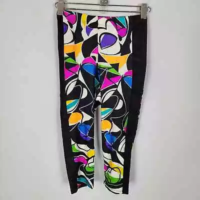 Vintage 80s Gilda Marks Womens Medium 22  Abstract Capri Leggings Colorful USA  • $38.82