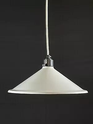 EB5080 Danish Mid Century White Aluminium Pleated Light Shade Vintage  LCLW • £60