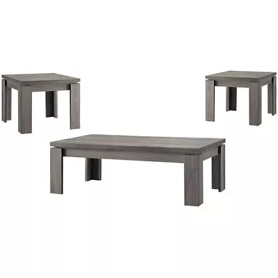 Coaster Cain 3-Piece Wood Coffee Table Set In Weathered Gray • $172.42