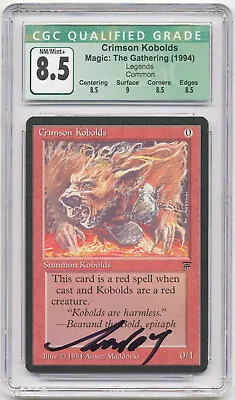 Graded Signed Crimson Kobolds CGC 8.5 Q+ Legends Artist Anson Maddocks 1994 MTG! • $40