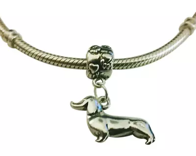 Dachshund Charm For Bracelet - Doxie Charm - Silver Dachshund Charm Dog Lover • $9.49