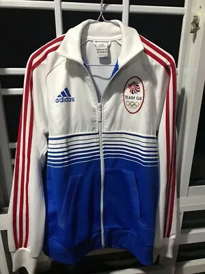 Adidas London Olympics 2012 Team GB White/blue Zip Up Jacket Men’s Size L • £69.99