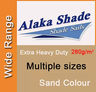 $78.90 • Buy Extra Heavy Duty Shade Sail ShadeCloth Sand Sun Canopy Triangle Square Rectangle