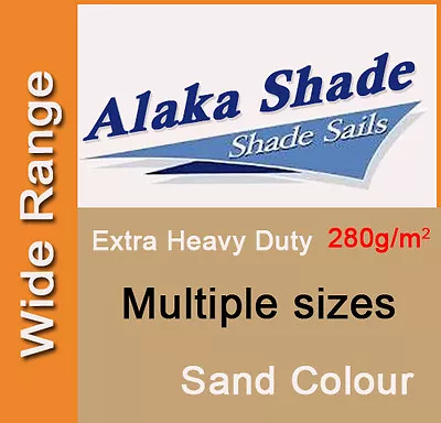 Extra Heavy Duty Shade Sail ShadeCloth Sand Sun Canopy Triangle Square Rectangle • $123.10