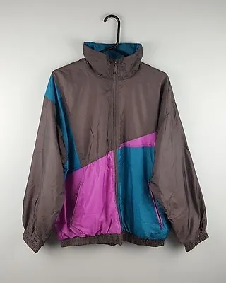 Etirel Vtg 90s Bold Athletic Sports Festival Tracksuit Top Shellsuit Jacket S • £10.99