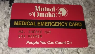Mutual Of Omaha Insurance Medical Emergency Card Vintage 1980s 80s Decor  • $29.99