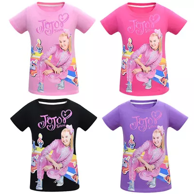 JoJo Siwa Girls 100% Cotton T-shirt Summer Short Sleeve Tee Shirt Top AU • $18.55