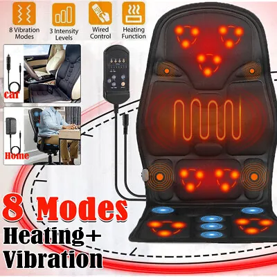 Full Body Massager Seat Cushion 8 Mode Back Heated Chair Car Pad Mat Home Office • $26.26