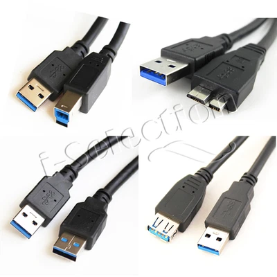$7.99 • Buy USB 3.0 Data Transfer Extension / Printer Cable SuperSpeed 0.5m 1m 1.5m 2m 3m