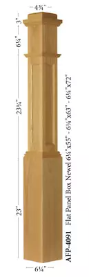 AFP-4091 Flat Panel Amish Made Red Oak Box Newel Post • $345