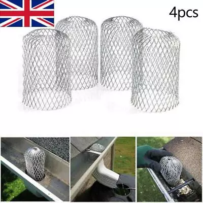 4x Metal Mesh Gutter Leaf Debris Mud Trap Guards Drain Pipe Cover Downpipe New • £5.22