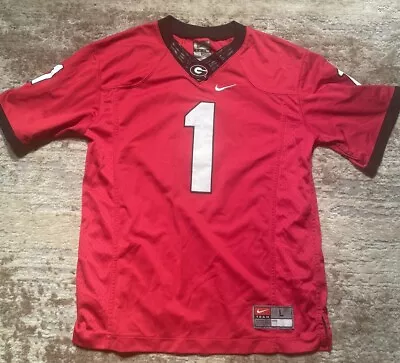 Nike UGA University Of Georgia Football Bulldogs #1 Jersey Youth Large YL • $34.99