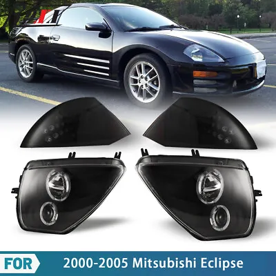 Headlights+Tail Lights For 2000-2005 Mitsubishi Eclipse LED Halo Projector Lamps • $249.98