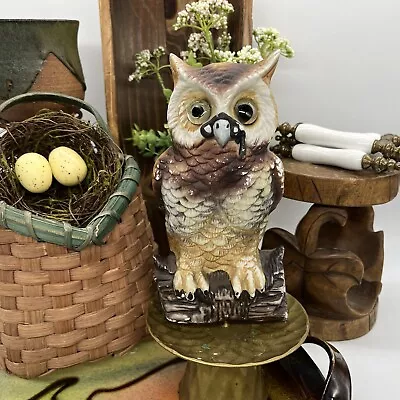 Vintage Porcelain Owl Tea Light Candle Holder #403 • $13