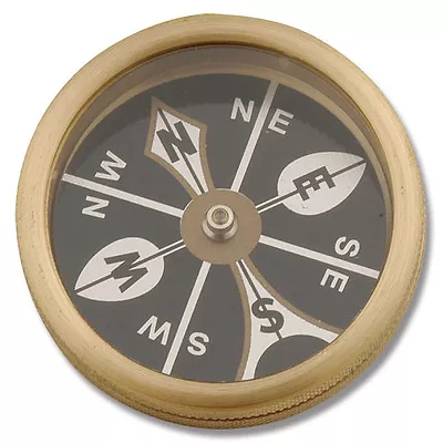 MARBLES Brass Large Pocket COMPASS - MR223 - New In Package • $18.65