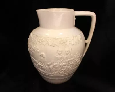 Mintons England 18th Cent Staffordshire Salt-Glaze White Jug W/ Hunting Scene • $24