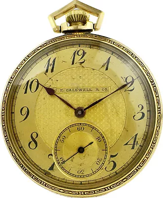 Antique 45.5mm Caldwell By Meylan 19 Jewel Mechanical Pocket Watch High Grade • $415