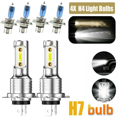 H7 H4 LED Headlight Xenon Hi/Low Beam Bulb H4 Globes 6000K Xenon Car Light Bulb • $23.99