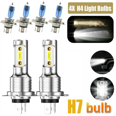 H7 H4 LED Headlight Xenon Hi/Low Beam Bulb H4 Globes 6000K Xenon Car Light Bulb • $18.99