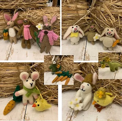 £7.99 • Buy Fairtrade Hanging Felt Easter Bunny Decoration Tree Wool Chick Dinosaur Fun