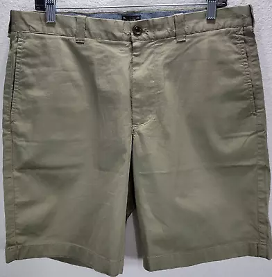 J. Crew Mens Stretch Chino Shorts Size 34 Khaki Beige Flat Front Pockets New • $18.69