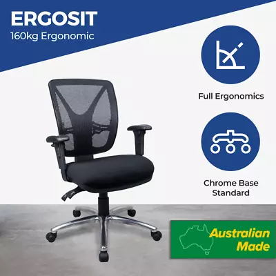 Mesh Chair Ergonomic Office Chairs Posture Correct Lumbar Seat Slide 160Kg Rated • $524