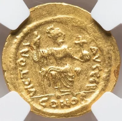 NGC Choice XF GOLD Justin II 565-578 AD Byzantine Empire AV Solidus Caesar Coin • $712.49