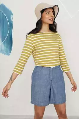 £14.98 • Buy Seasalt Women's - Yellow Sailor Top (GOTS) - Regular - Breton Seedling Chalk