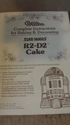 1980 Wilton R2-d2 Cake Instruction Sheet • $1.99