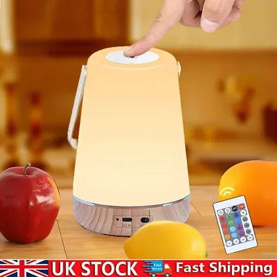 Night Light Rechargeable LED Bedside Table Lamp Touch Remote Control Baby Kids • £10.90