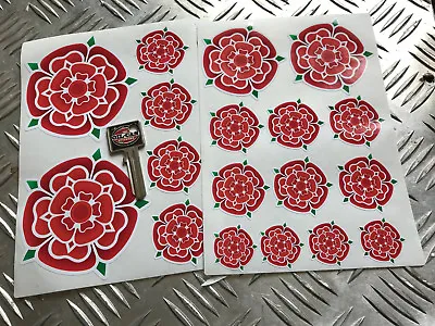 £4.99 • Buy Lancashire Red Rose Car Sticker Set  X18 Car Stickers