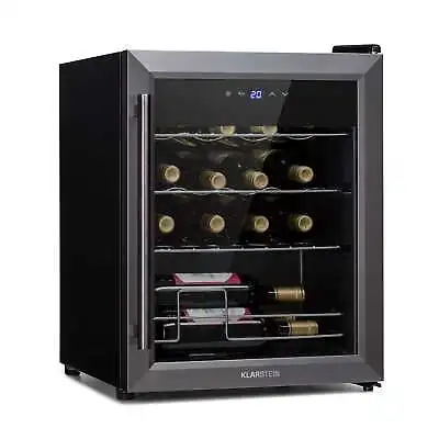 £262.49 • Buy Wine Fridge Refrigerator Drinks Cooler Bar 16 Bottles 42 L Glass Door LED Black 