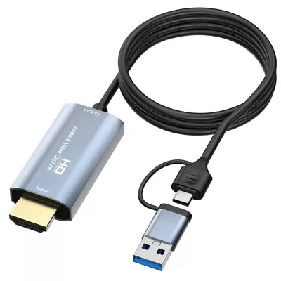 4K -Compatible To Type-C+USB Capture Card Mobile Phone Capture Card 1.8M J8F9 • £15.41