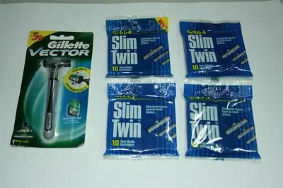 41 Schick Slim Twin Refills GILLETTE Vector Razor Fits Atra Blades Cartridges 10 • $50.57