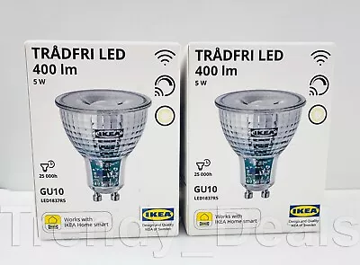 SET Of 2 - Ikea TRÅDFRI TRADFRI LED Bulb GU10 400 Lumen 5 W Dimmable 304.088.04 • $29.99