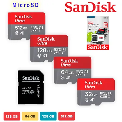 Micro SD Card SanDisk Ultra 64GB 128GB 256GB 512GB 1TB Class 10 Memory Card SDXC • $15.90