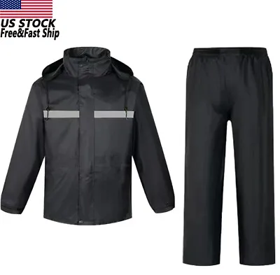 Rain Suit For Men Women Jackets Pant Gear Raincoat Waterproof Motorcycle Hivis • $18.99