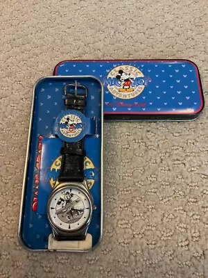 $29.90 • Buy 1990’s Mickey Classic Adventures Plane Crazy Watch- Vintage Fossil Disney
