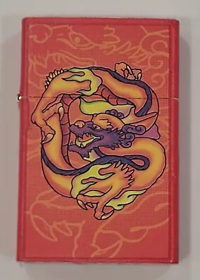 Vintage Tattoo Art GREEN Flame Refillable Butane Torch Lighter RED DRAGON FIRE • $2.99